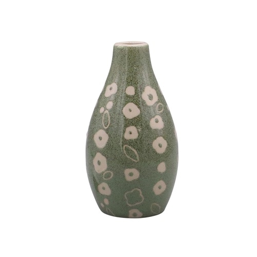 花瓶 ポーリッシュフラワーベース グリーン