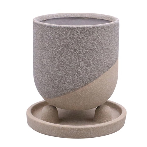 植木鉢 レヒーポット Dタイプ 受け皿付き グレー
