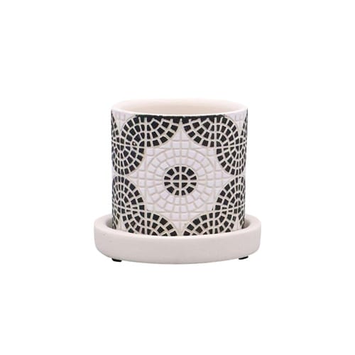 植木鉢 フリーゼポット S 受け皿付き ブラック