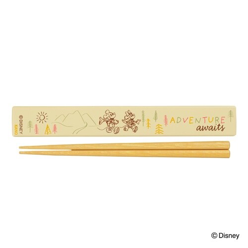 箸箱 抗菌箸18cm ミッキー ミニー アイボリー