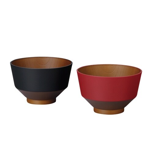汁椀 和の色 黒/朱 2個組
