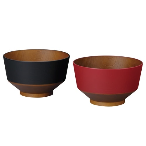 丼鉢 和の色 どんぶり 黒/朱 2個組