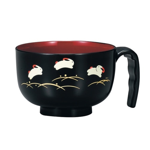 汁椀 らくらく汁椀 朱 遊ゆう 黒