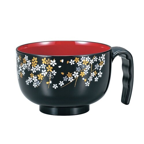 汁椀 らくらく汁椀 桜 黒