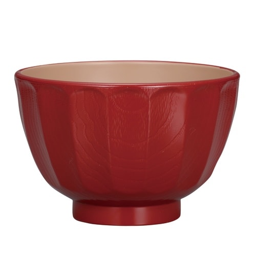 汁椀 漆塗菊彫 朱色