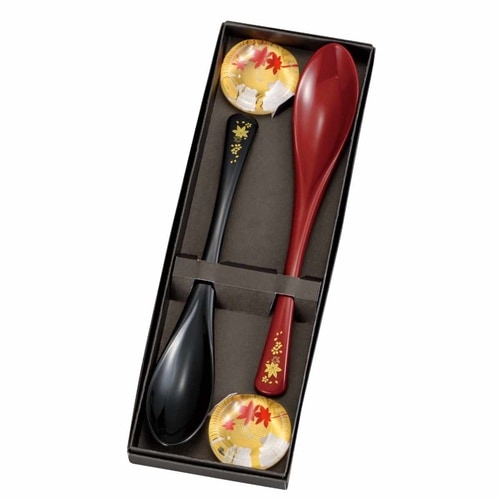 スプーン スプーンレスト 2点×2セット 春秋黒朱
