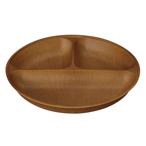 ランチプレート Woody 抗菌 オーバルブラウン