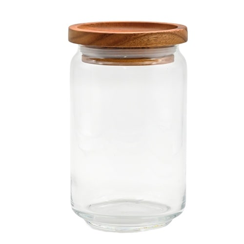 保存容器 ガラスジャー 750ml 天然木