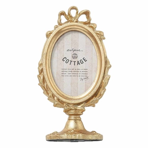 フォトフレーム フォトスタンド オーバル ゴールド