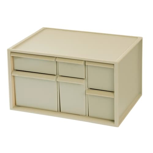 卓上収納ボックス アイケースL グレージュ