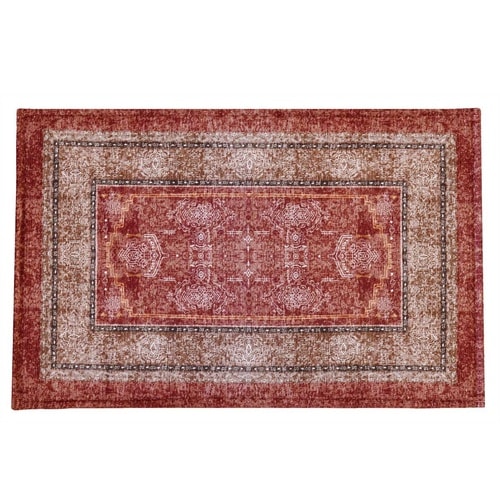 玄関マット 50×80 cm エルヴァン レッド