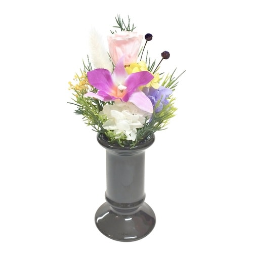 仏花 供え花 ミニ仏花 陽葵 花器付き ピンク
