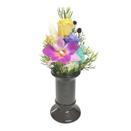 仏花 供え花 ミニ仏花 陽葵 花器付き イエロー