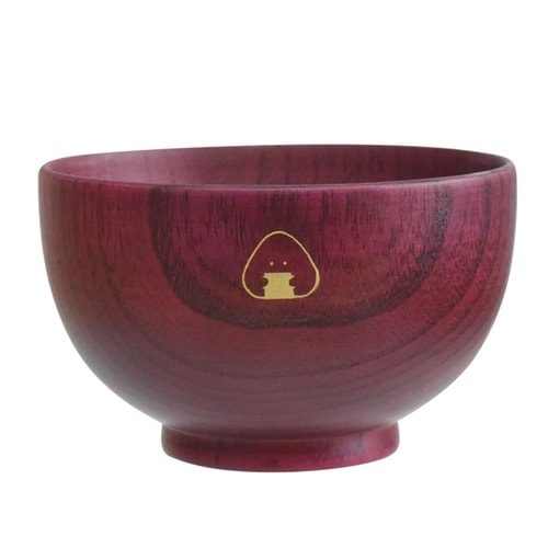 茶碗 ぎゅっとおにぎりさん 木製 汁椀 赤
