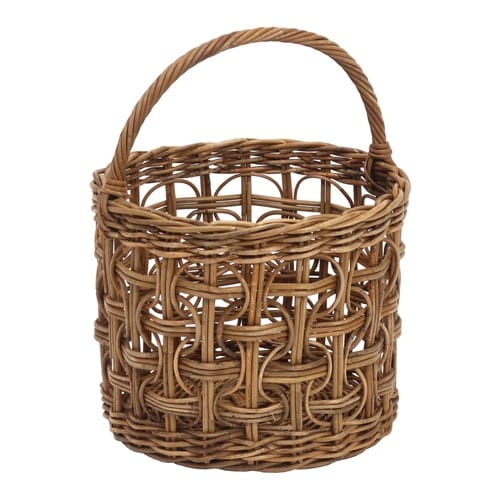 かご アラログ ループ編み ラウンド バスケット