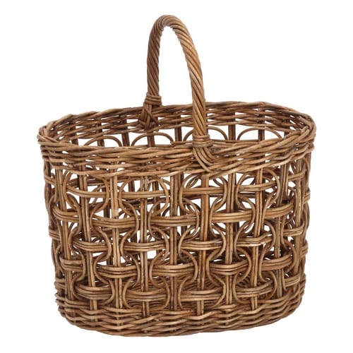 かご アラログ ループ編み オーバル バスケット