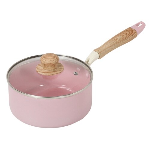 片手鍋 18cm IH対応 ペールピンク