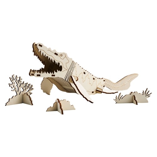 ペンスタンド 天然木 色塗り 恐竜 モササウルス