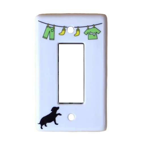 スイッチカバー グリーン ドッグ3穴
