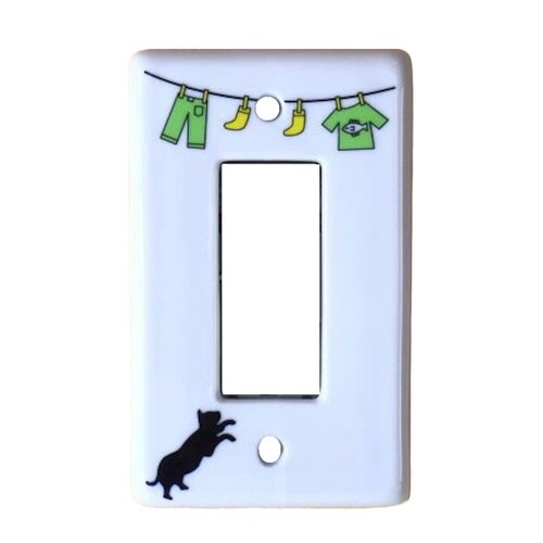 スイッチカバー グリーン キャット3穴