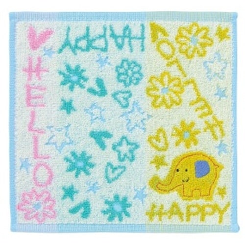 キッズ柄タオルハンカチ ゾウ 50枚入