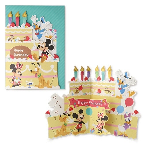 お誕生祝カードオルゴールディズニーカットケー×6