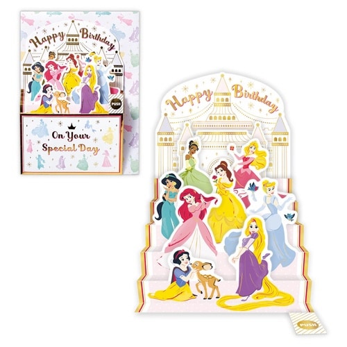 お誕生祝いカードオルゴールプリンセス/お城×3