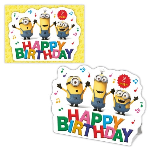 お誕生祝カードオルゴールMNミニオンバンザイ×6