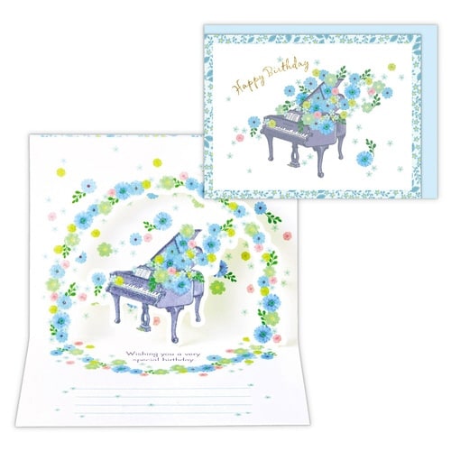 お誕生祝いカード立体フラワーピアノ×6