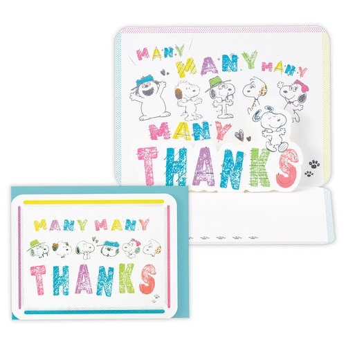 サンキューカード立体スヌーピーサンキュー文字×6