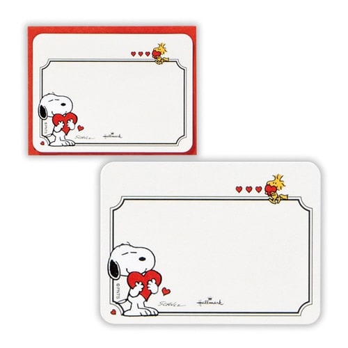ミニメッセージカードスヌーピーセットハート×6
