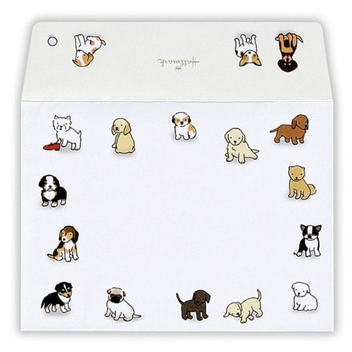 ひとこと封筒ちび犬×6