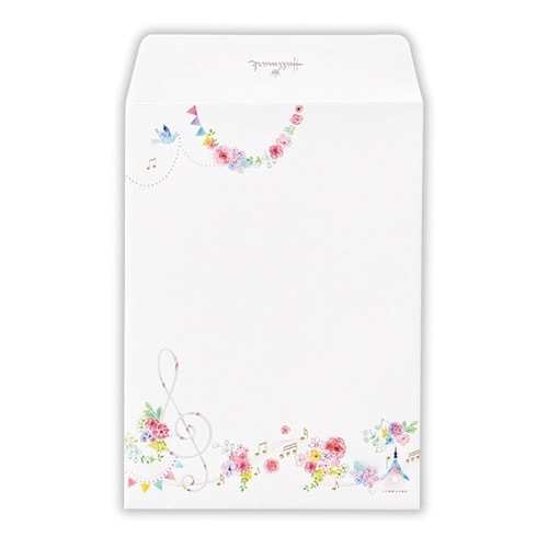 ひとこと封筒フラワリーミュージック×6