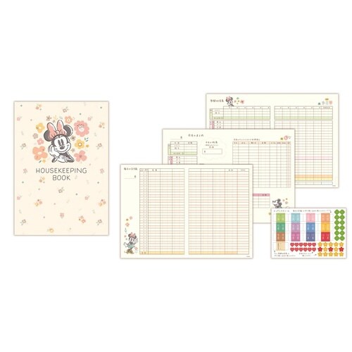 家計簿ディズニーミニー/フラワー×6