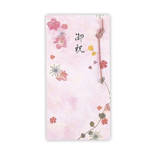 祝儀封筒お祝押し花ピンク×6