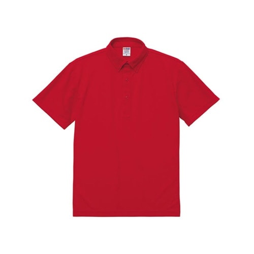 ドライカノコポロシャツボタンダウンレッド 5XL