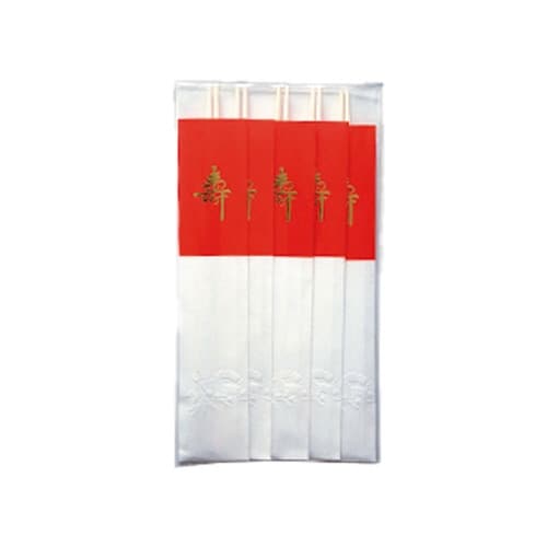 割箸 祝箸 紅白 5P(9寸)セットJAN付