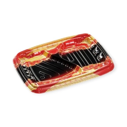 弁当容器MSDレイア24−17−1麻おり赤×12