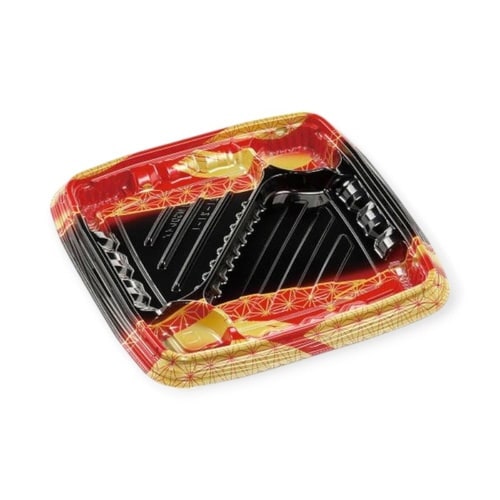 弁当容器MSDレイア21−21−1麻おり赤×12