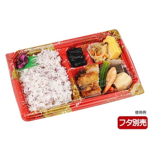 弁当容器カチ楽23−16−1ひより赤本体×12