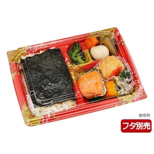 弁当容器カチ楽23−18−1ひより赤本体×12