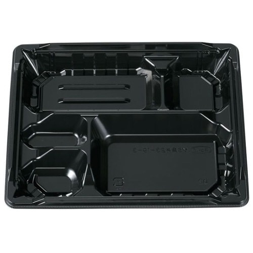 弁当容器 MS角弁 23−19−3 黒 本体×12