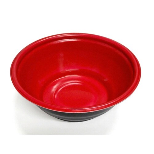 麺容器 E−52本体 赤/黒 デンカポリマー×12