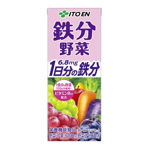 鉄分野菜200ml紙パック 24本