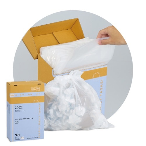 さっと取り出せる低密度ゴミ袋 厚手70L 箱乳白