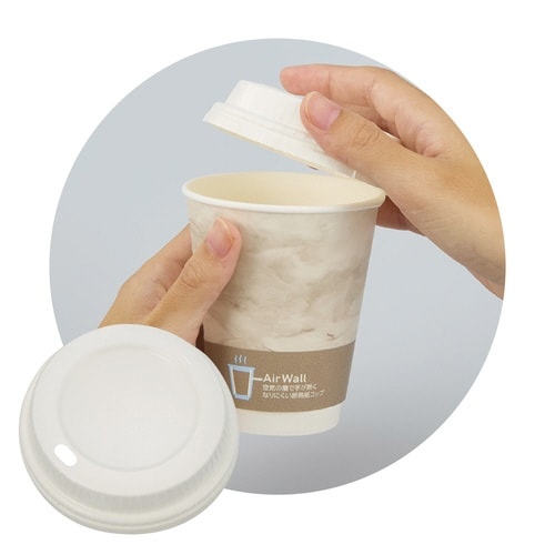 空気の層で断熱紙コップ用フタ紙製 12オンス用x5