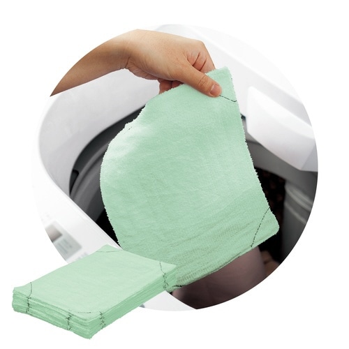 ほつれにくい雑巾(洗濯機対応・使い分け)緑・10枚