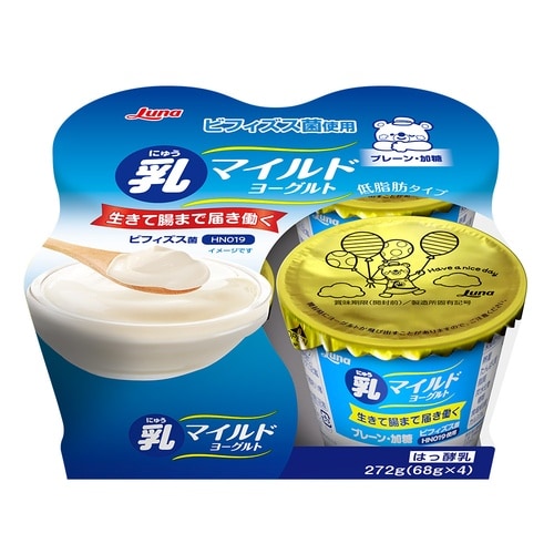 日本ルナ 乳マイルドヨーグルトプレーン 加糖4P