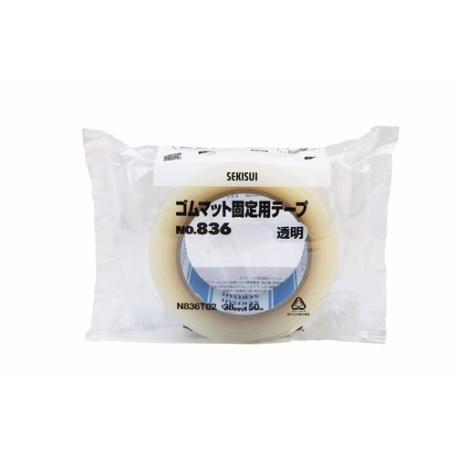 ゴムマット固定用テープ836透明38ミリ×50M