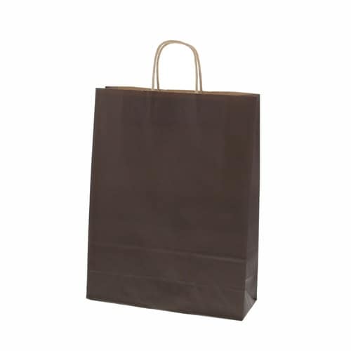 手提げ紙袋 25チャームバッグ 2才 未晒 焦茶C